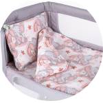 Chipolino Спален комплект за мини кошара Chipolino - Розово слонче (KOSCLOSET02401)