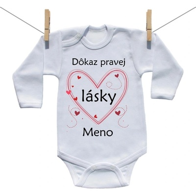 Boodyy Body s dlhým rukávom Dôkaz pravej lásky s menom dieťatka