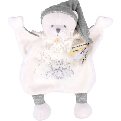 Doudou et Compagnie Paris Doudou Darčeková sada muchláčik medvedík s čiapočkou sivý 25 cm
