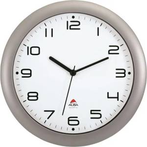 Alba Стенен часовник, 30 см, ALBA "Hornew", сребро HORNEW M (HORNEW M)