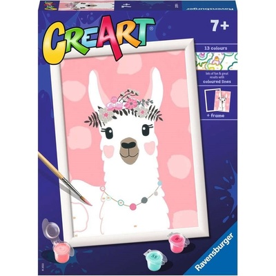 RAVENSBURGER CreArt Malování podle čísel Lama žádné drama 18 x 24 cm 147002