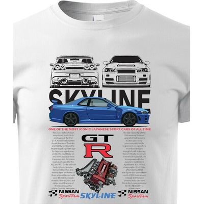 Dětské tričko Nissan Skyline GTR Bílá Velikost Canvas Bezvatriko.cz 2322