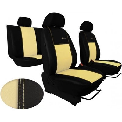 Autopoťah Pok-ter Exclusive Leather béžovo-čierne koža