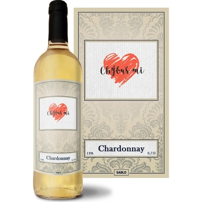 Sablio Chýbaš mi 2 Chardonnay biele suché víno 12 % 0,75 l (čistá fľaša)