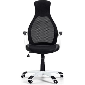 Работен стол Mistik Black, дамаска и меш, черно и бяло (O4010120133)