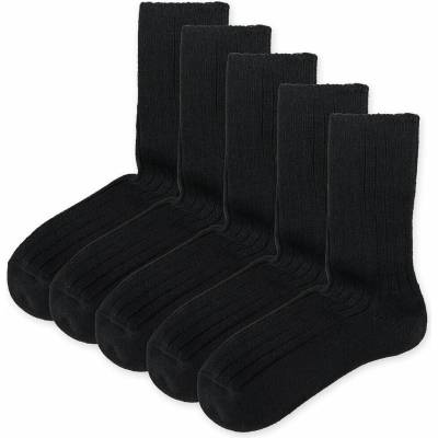 Woolee 5 párov ponožiek s ovčou vlnou Merino so zdravotným lemom čierna