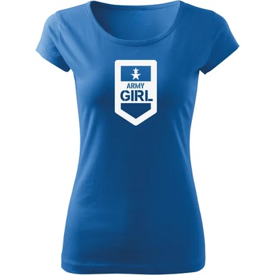 DRAGOWA дамска тениска с къс ръкав, Army Girl, синя, 150г/м2 (5057)