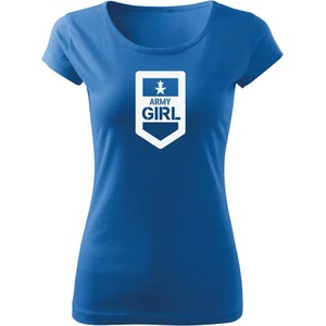 DRAGOWA дамска тениска с къс ръкав, Army Girl, синя, 150г/м2 (5057)