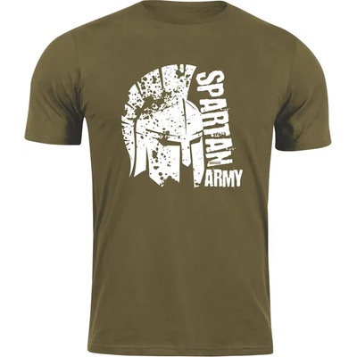 DRAGOWA Тениска с къс ръкав Spartan Army Leon, маслиненозелена, 160 г/м2 (7848)