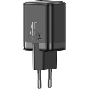 JOYROOM Захранване за ел. мрежа с 2xUSB-C изход с технология за бързо зареждане - Joyroom GaN Dual USB-C Fast Wall Charger 45W (черен) (JR-TCG17)