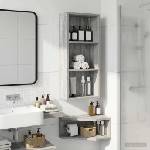 vidaXL Банен стенен шкаф Сиво Сонома 30 x 14 x 70 см (889332)