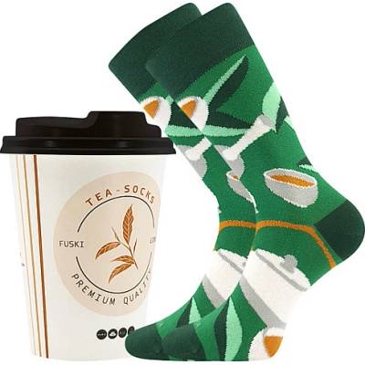 Lonka TEA SOCKS barevné veselé ponožky Zelený čaj