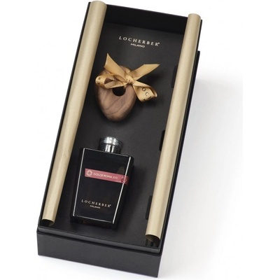 Locherber Milano Dárková sada Aroma difuzér s tyčinkami s nápln Dolce Roma XXI 250 ml + ručně opracované víčko do tvaru oblázku z ořechového dřeva