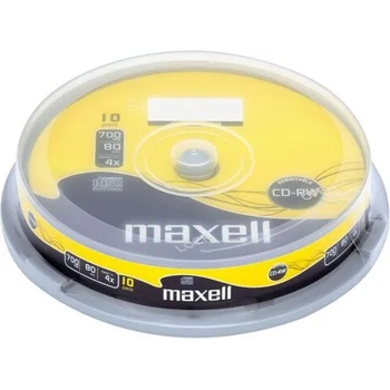 Maxell CD-RW80 MAXELL, 700MB, 52x, 10 бр (ML-DC-CDRW-10-CAKE)