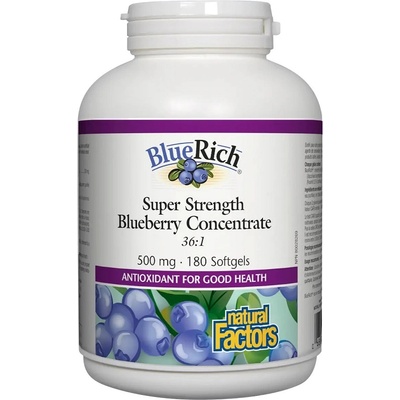 Natural Factors Super Strength Blueberry Concentrate 500 mg, 180 Softgels