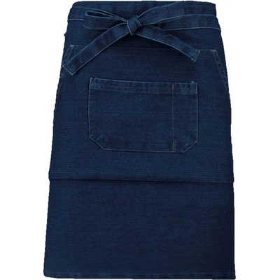 Kariban Zástěra do pasu středně dlouhá s kapsami Mid džínovina modrá
