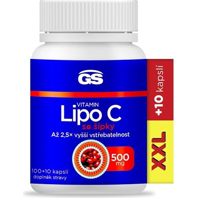 GS Vitamín Lipo C 500 mg so šípkami 100 + 10 kapsúl XXL