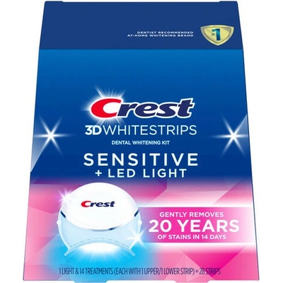 Procter & Gamble Crest 3D Whitestrips SENSITIVE + LED LIGHT s bieliacou lampou 28 ks