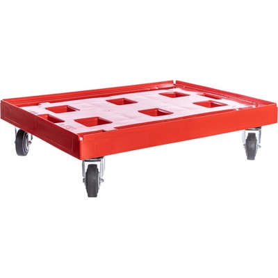 PK Group Vozík pod přepravky XL 800x600 4 otočné GU kolečka 100 mm Barvy: Červená
