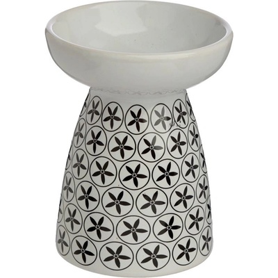Eden Keramická aroma lampa květinový vzor bílá