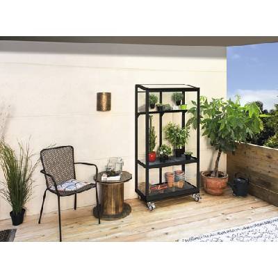 Skleník na balkon Vitavia Polis 350 skleněný 81 x 43 cm černý vč. kolečkového rámu