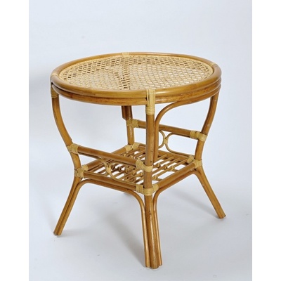 PELANGI ratanový stůl kulatý výplet, světlý med – Zboží Dáma