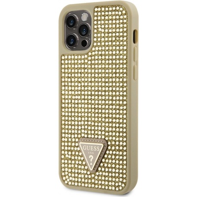 Guess Rhinestones Triangle Metal Logo iPhone 12 / 12 Pro, Zlaté