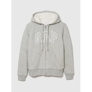 GAP Топъл суитшърт със sherpa и лого GAP GAP | Siv | ЖЕНИ | S