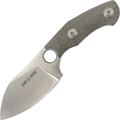 Giant Mouse GMF1-MG Magnacut, Green Micarta, Black Leather Sheath GM-GMF1-MG