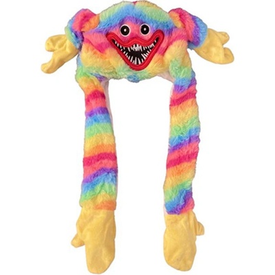 LED plyšová čiapka Huggy Wuggy dúhová