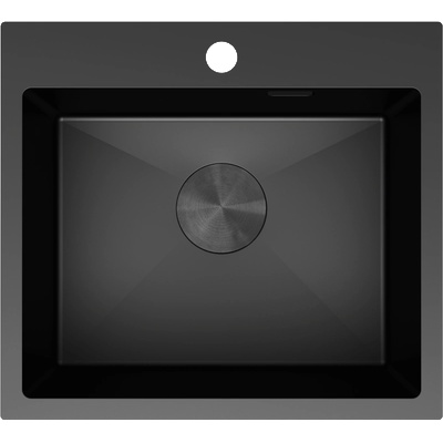 Mexen Solix мивка от неръждаема стомана с 1 камера 500 x 450 мм, черна - 6402501000-70 (6402501000-70)