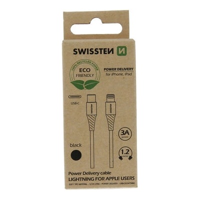 Swissten 71505300ECO dátový USB-C - LIGHTNING, 1,2m, černý