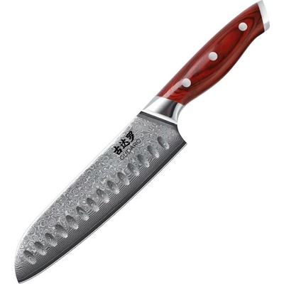 Gudaro -Damaškový Santoku kuchynský nôž KENSHO 7",67 vrstiev ocele, dĺžka 17,5cm GD1002-E