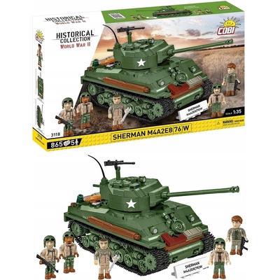 COBI 3118 - World War II Americký střední tank Sherman M4A2E8 1:35