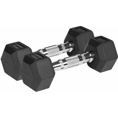 REBEL ACTIVE Liatinové pogumované činky HEX 2 x 3 kg