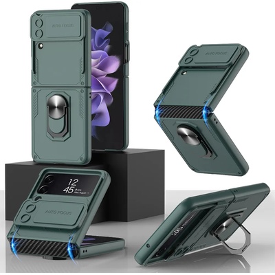 GKK 51669 GKK RING Ochranný kryt s držákem Samsung Galaxy Z Flip 4 5G zelený