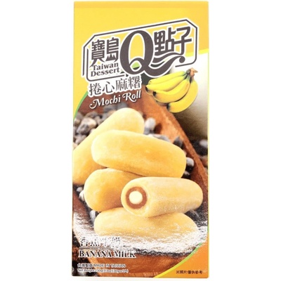 Q Brand Mochi rýžové rolky s příchutí banánu 150 g