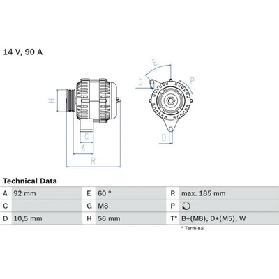 generátor BOSCH 0 986 040 180 BO 0986040180