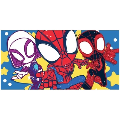 Carbotex Bavlnená plážová osuška Spidey motív Pripravení do akcie 70 x 140 cm