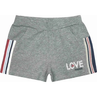 Kugo dívčí kraťasy S3229 světle šedý melír