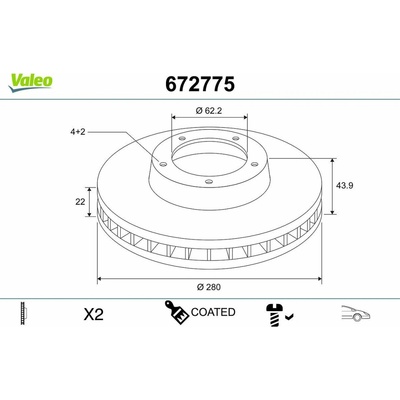 Brzdový kotouč VALEO 672775