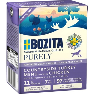 Bozita Purely Dog Puppy & Junior paté s krůtím a kuraciecím GF 370 g