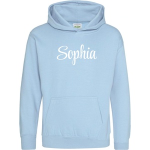 AWD Детски суичър AWD Unisex Kids Cotton Long Sleeve Pull Over Hoodie - Sky Blue