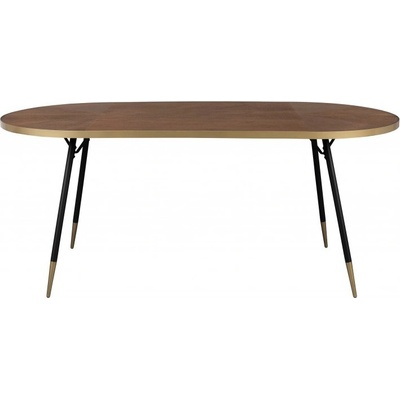 White Label Living Jídelní stůl ovál DENISE WLL 180 cm hnědý
