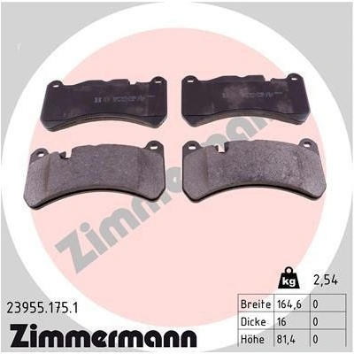 Sada brzdových platničiek kotúčovej brzdy ZIMMERMANN 23955.175.1
