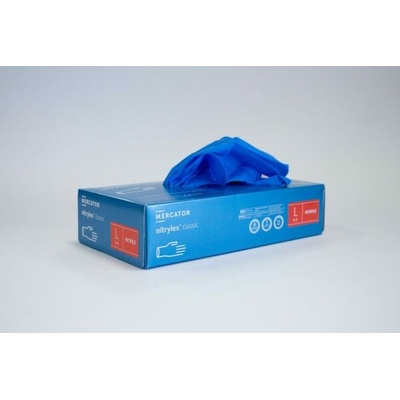 Rukavice MERCATOR nitrylex classic jednorázové modré s nepúdrované 100ks