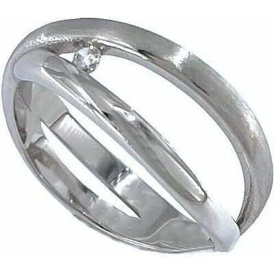 Infinitysilver Stříbrný prsten křížený se zirkonem OR54452