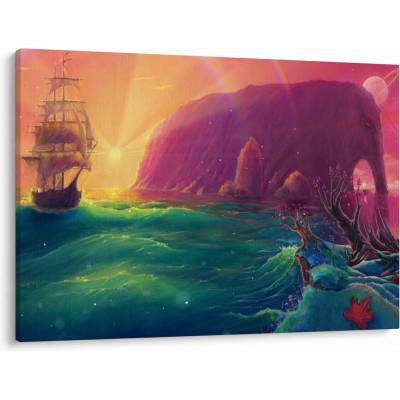 Obraz - Olejomalba, Plavba do fantastické říše, jednodílný 100x70 cm – Hledejceny.cz