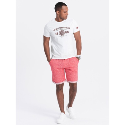 Ombre Clothing Червени мъжки къси панталони на райета Ombre Clothing Ombre Clothing | Cherven | МЪЖЕ | XXL