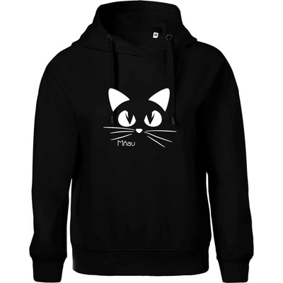Kočka mňau Oversized mikina dámská Moon kratší + širší Černá – Zboží Dáma